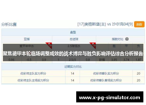 聚焦德甲本轮临场调整成效的战术博弈与胜负影响评估综合分析报告