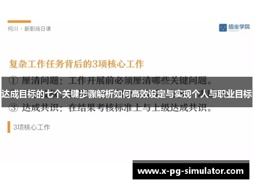 达成目标的七个关键步骤解析如何高效设定与实现个人与职业目标